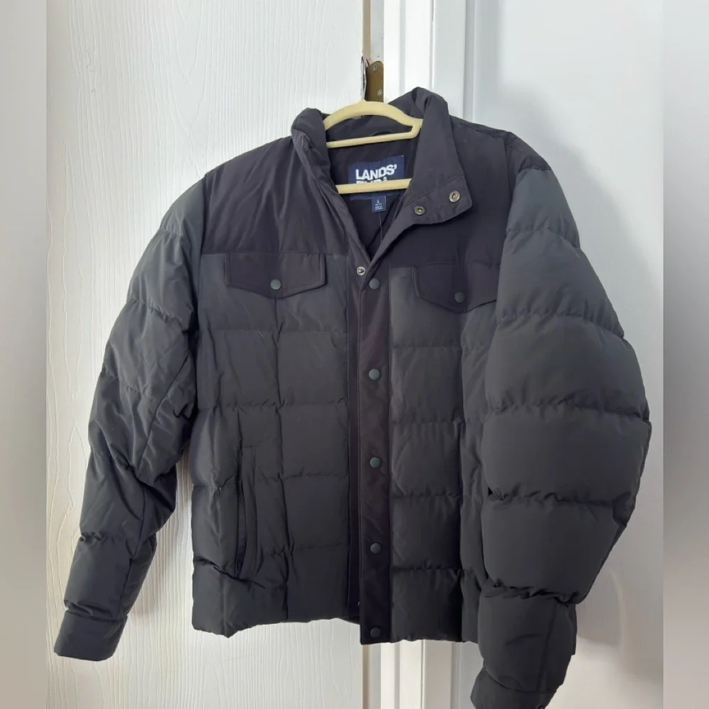 LANDS END Men's Quilted Stretch Down Jacket